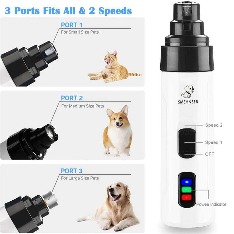 Rechargeable Pet Nail Grinder and Paw Grooming Tool
