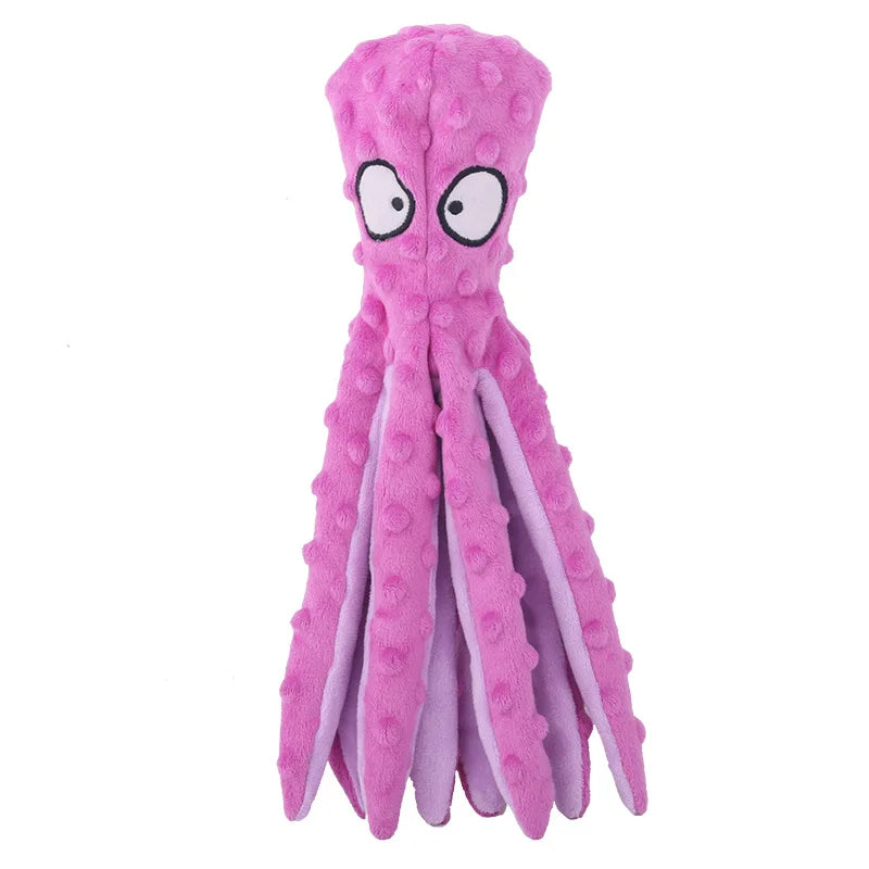 Plush Octopus Dog Toy with Squeaker