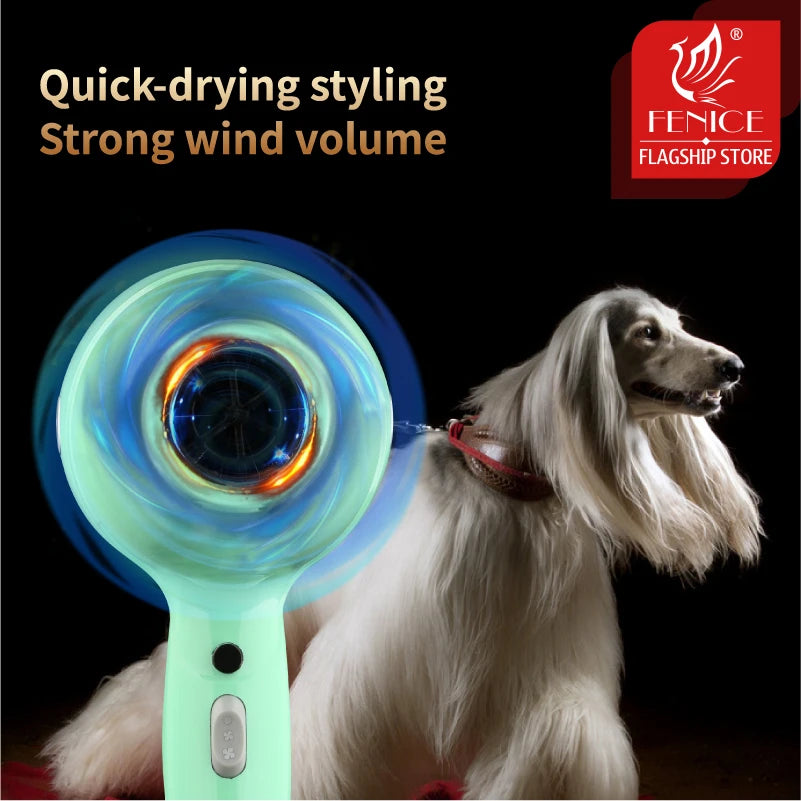 Fenice High-Power Pet Hair Dryer – Silent Water Blower for Quick Drying Dogs and Cats
