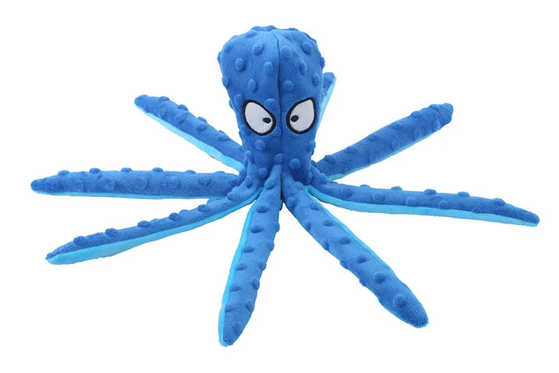 Plush Octopus Dog Toy with Squeaker
