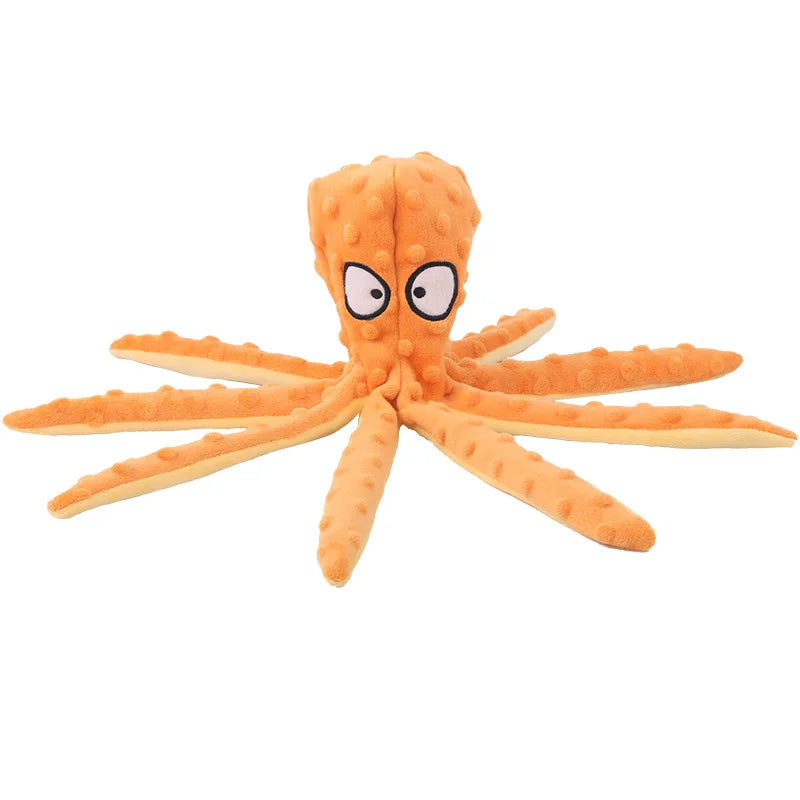 Plush Octopus Dog Toy with Squeaker