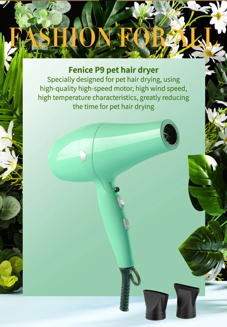 Fenice High-Power Pet Hair Dryer – Silent Water Blower for Quick Drying Dogs and Cats