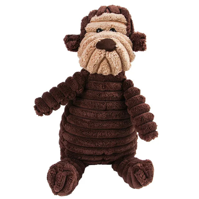 Corduroy Animal-Shaped Plush Dog Toy