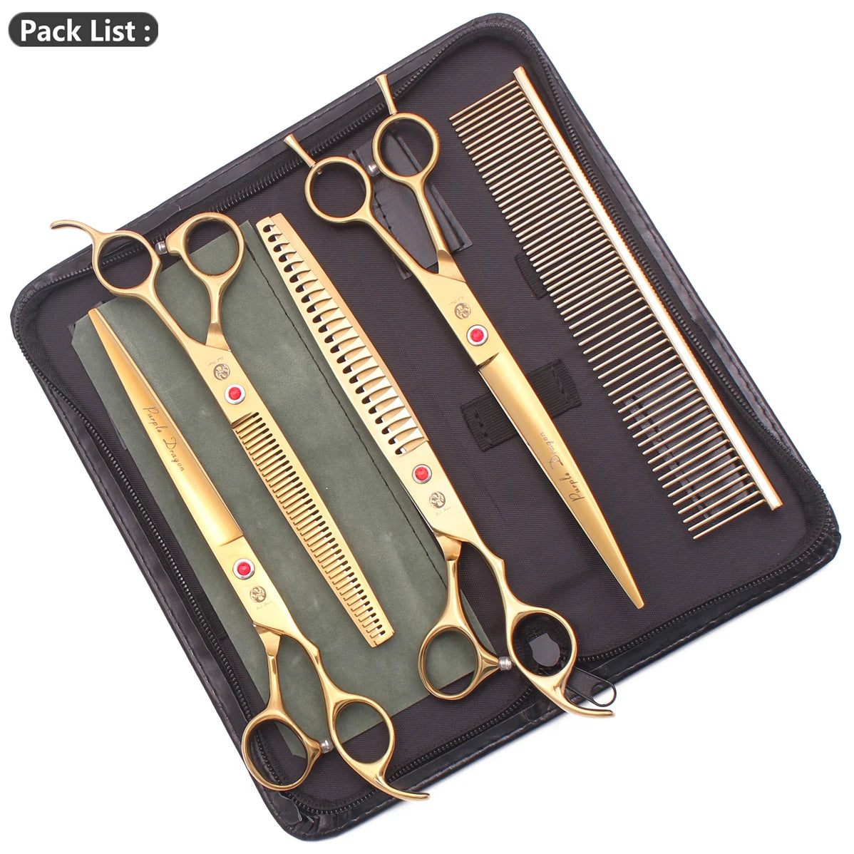 Purple Dragon Japan 440C Pet Grooming Scissors