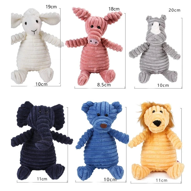 Corduroy Animal-Shaped Plush Dog Toy
