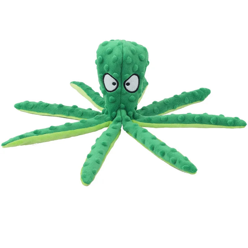 Plush Octopus Dog Toy with Squeaker