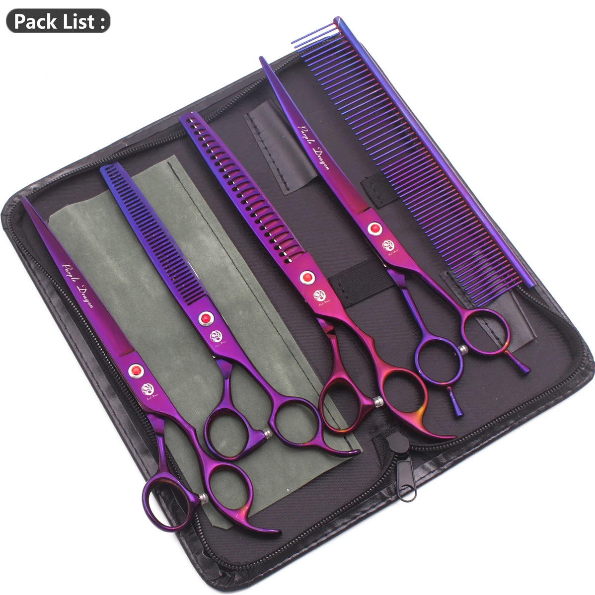 Purple Dragon Japan 440C Pet Grooming Scissors