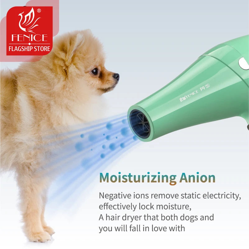 Fenice High-Power Pet Hair Dryer – Silent Water Blower for Quick Drying Dogs and Cats