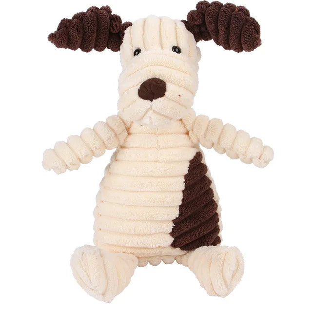 Corduroy Animal-Shaped Plush Dog Toy