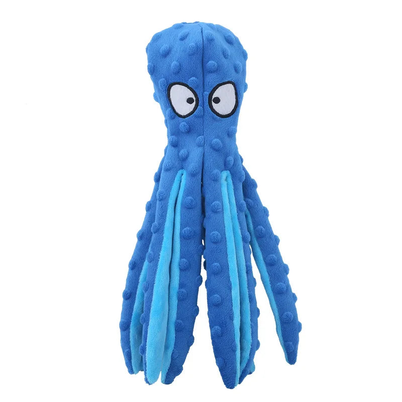Plush Octopus Dog Toy with Squeaker