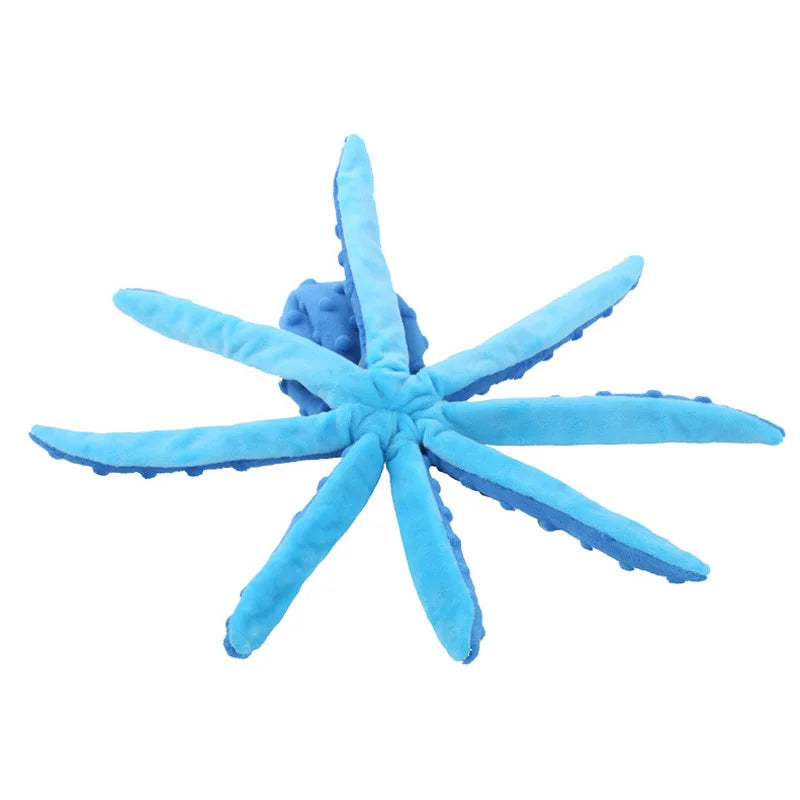Plush Octopus Dog Toy with Squeaker