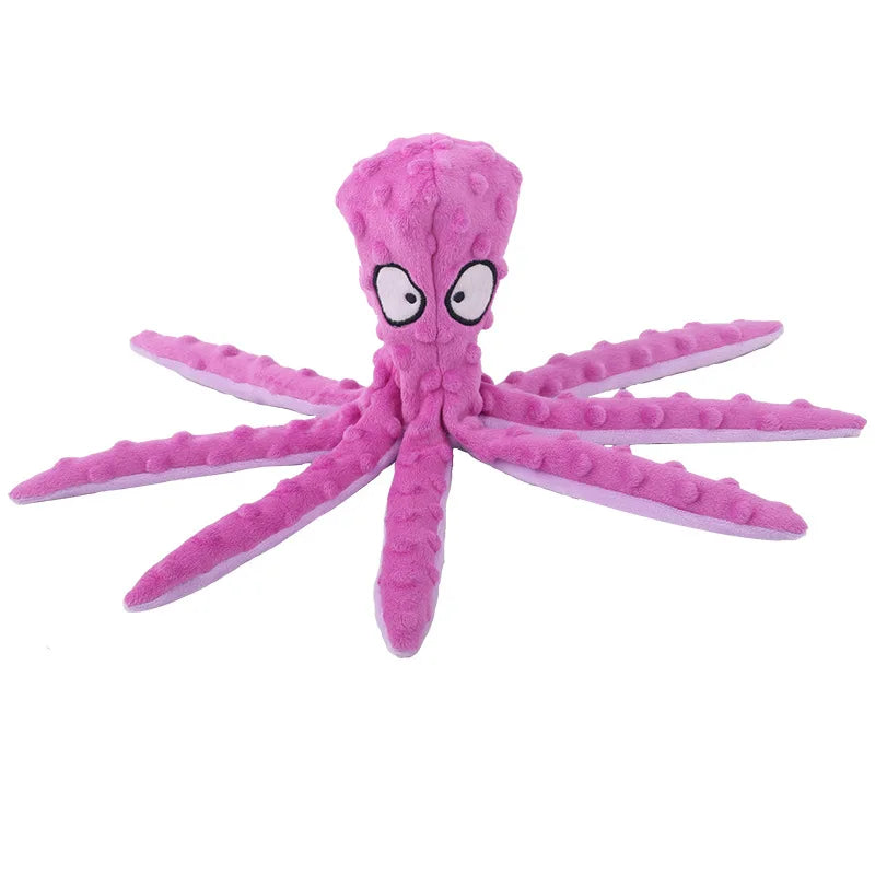 Plush Octopus Dog Toy with Squeaker