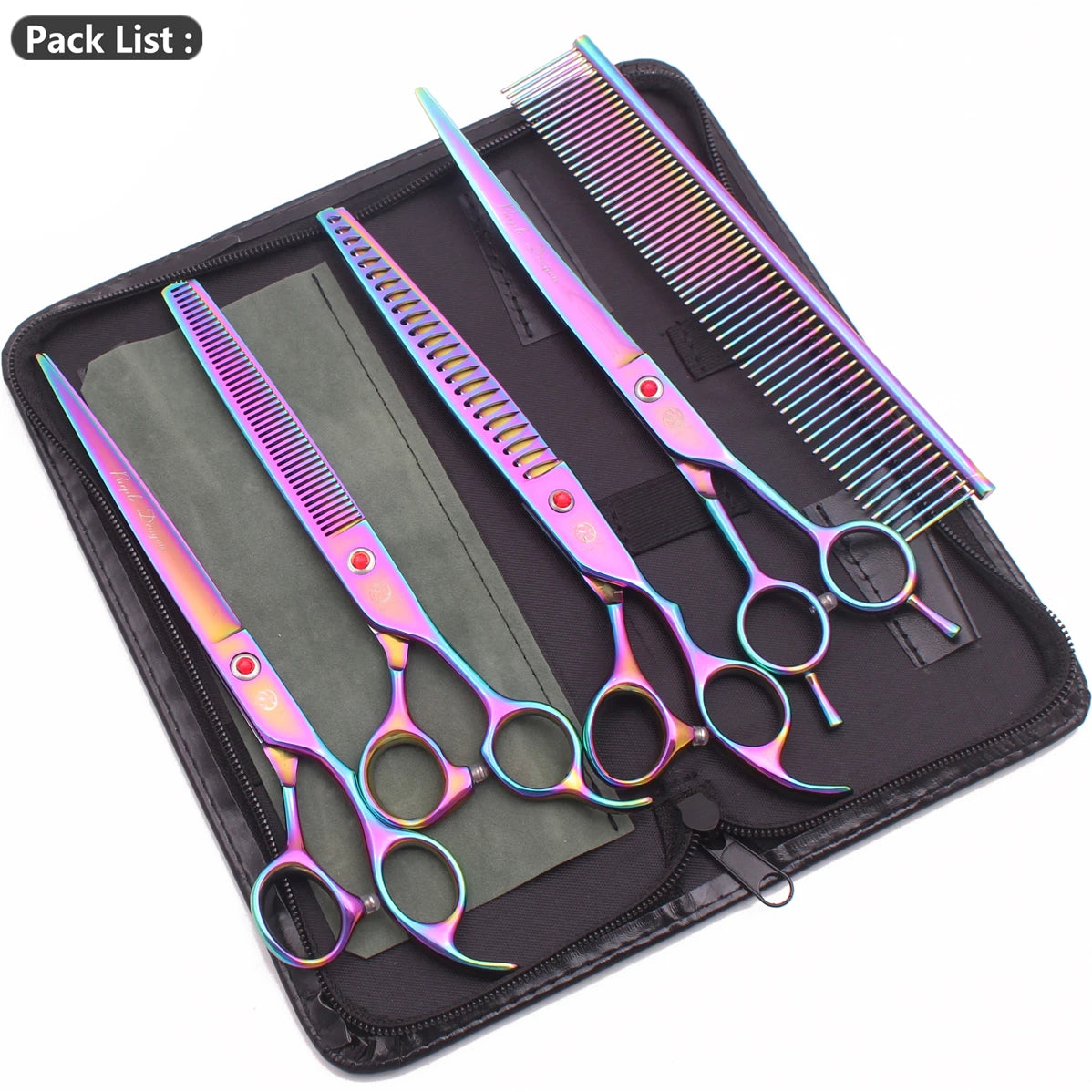 Purple Dragon Japan 440C Pet Grooming Scissors