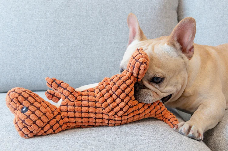 Cartoon Dinosaur Plush Squeaky Dog Toy