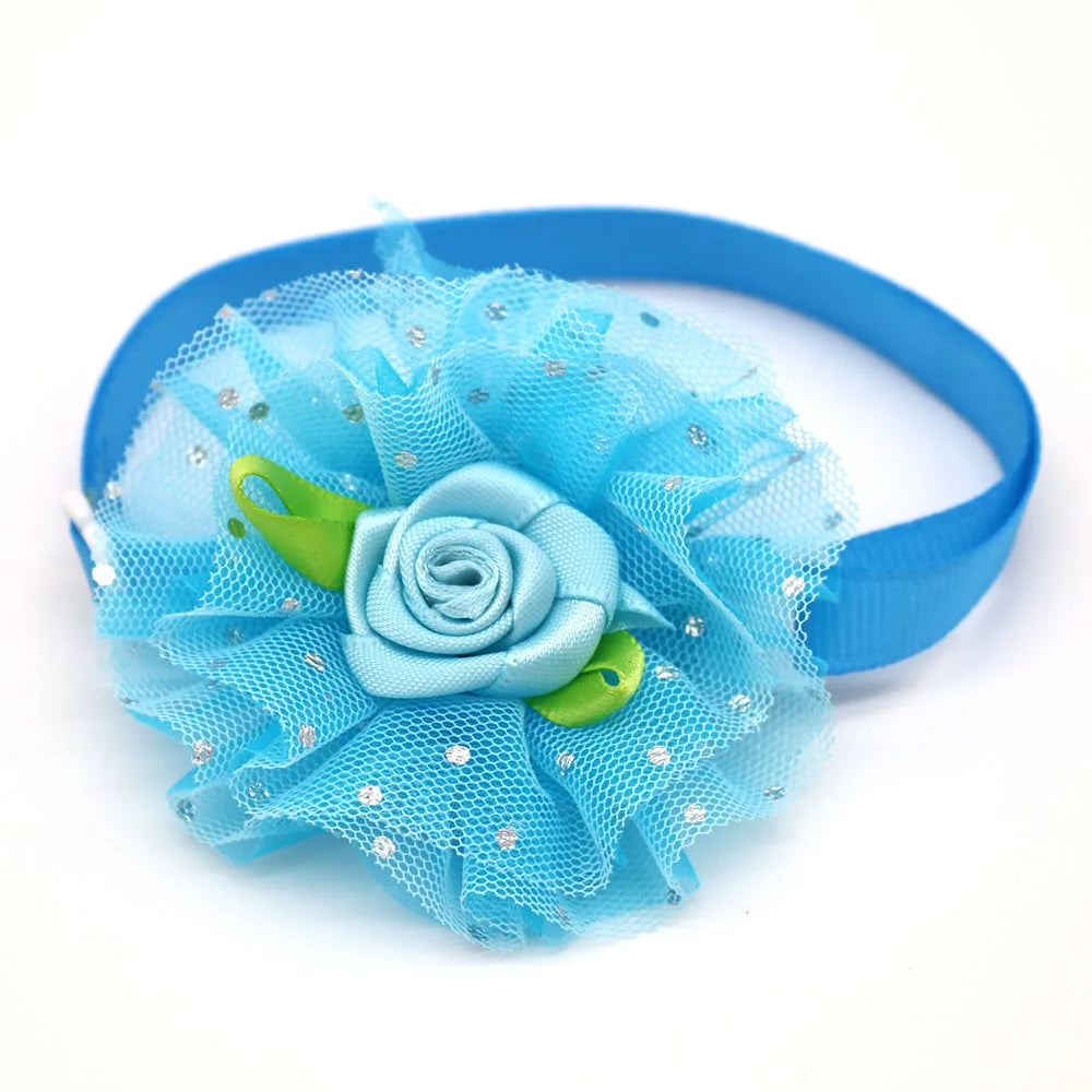 20pcs Valentine’s Day Pet Bowties and Neckties – Lace Rose Love Style Accessories for Dogs and Cats