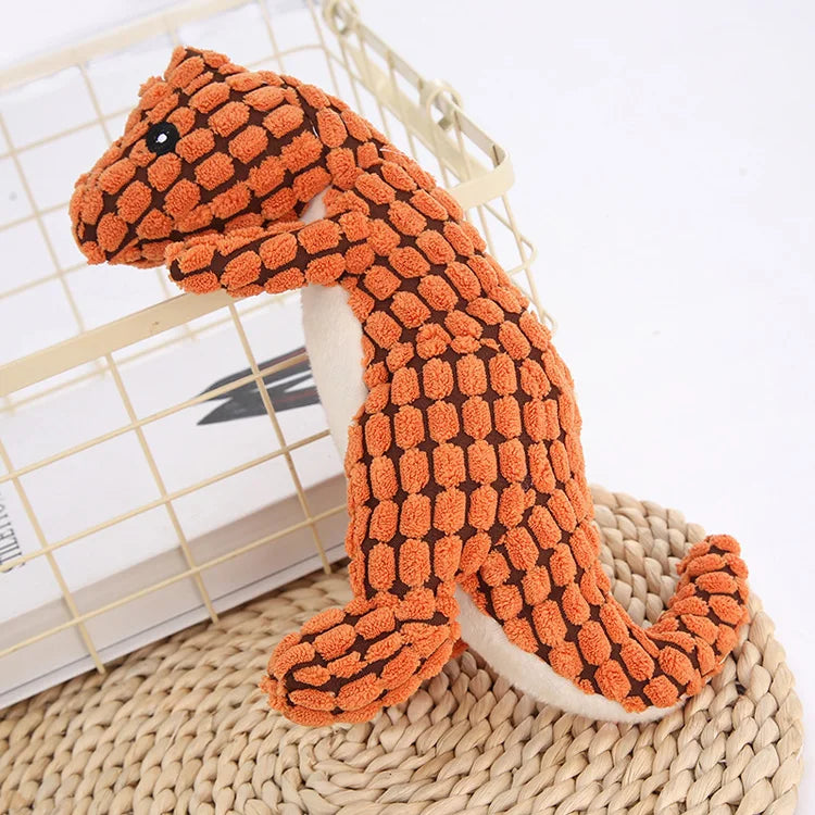 Cartoon Dinosaur Plush Squeaky Dog Toy
