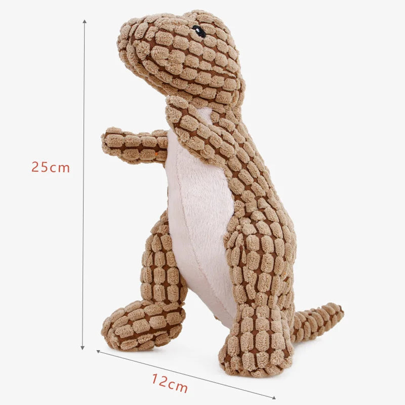Cartoon Dinosaur Plush Squeaky Dog Toy