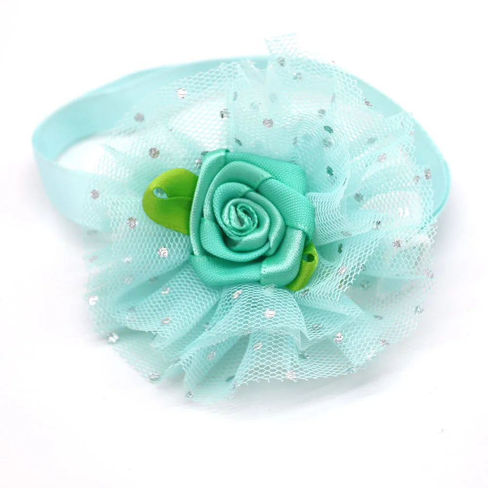 20pcs Valentine’s Day Pet Bowties and Neckties – Lace Rose Love Style Accessories for Dogs and Cats