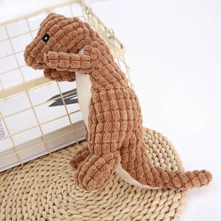 Cartoon Dinosaur Plush Squeaky Dog Toy