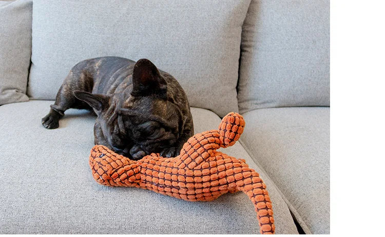 Cartoon Dinosaur Plush Squeaky Dog Toy