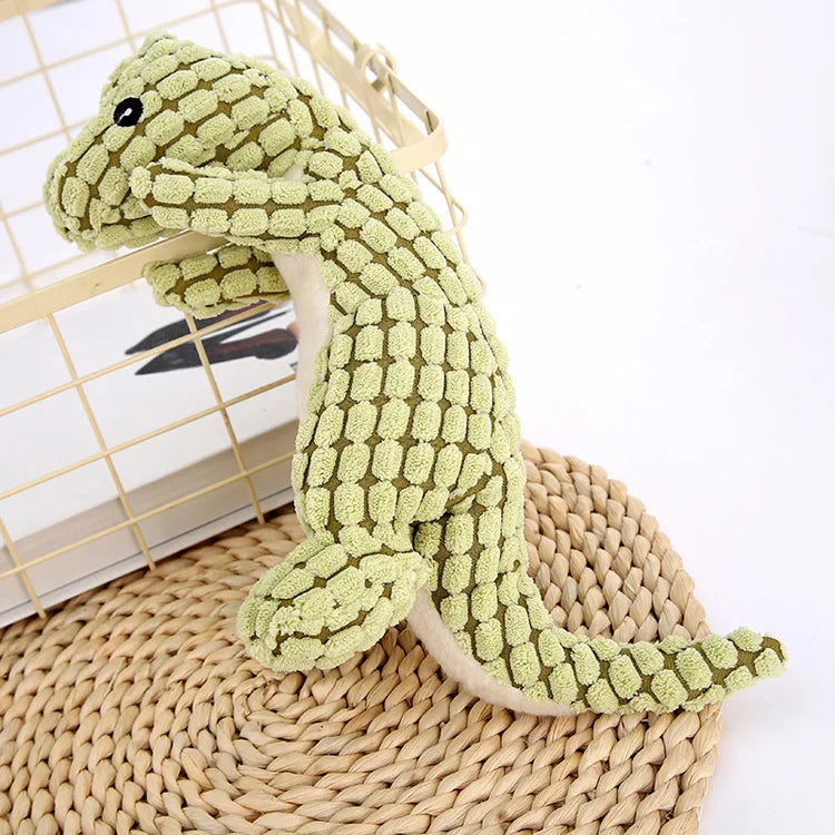 Cartoon Dinosaur Plush Squeaky Dog Toy