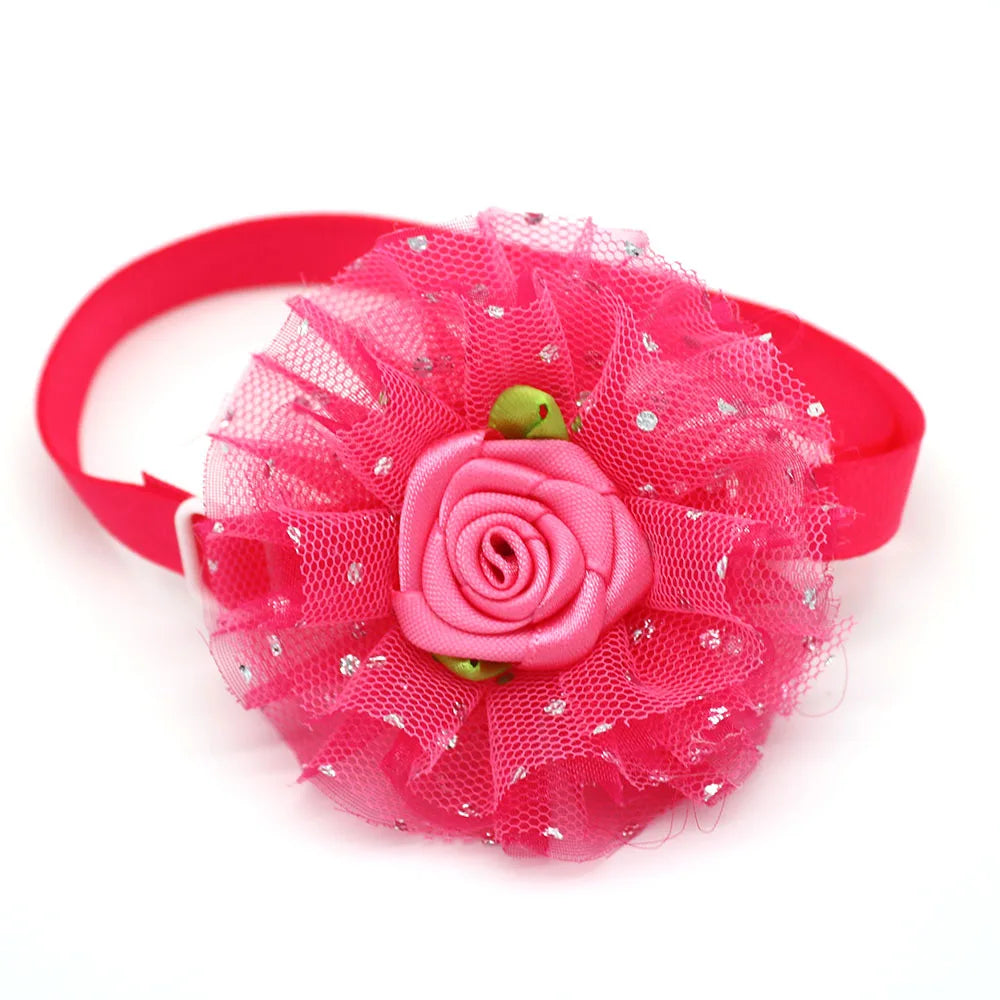 20pcs Valentine’s Day Pet Bowties and Neckties – Lace Rose Love Style Accessories for Dogs and Cats