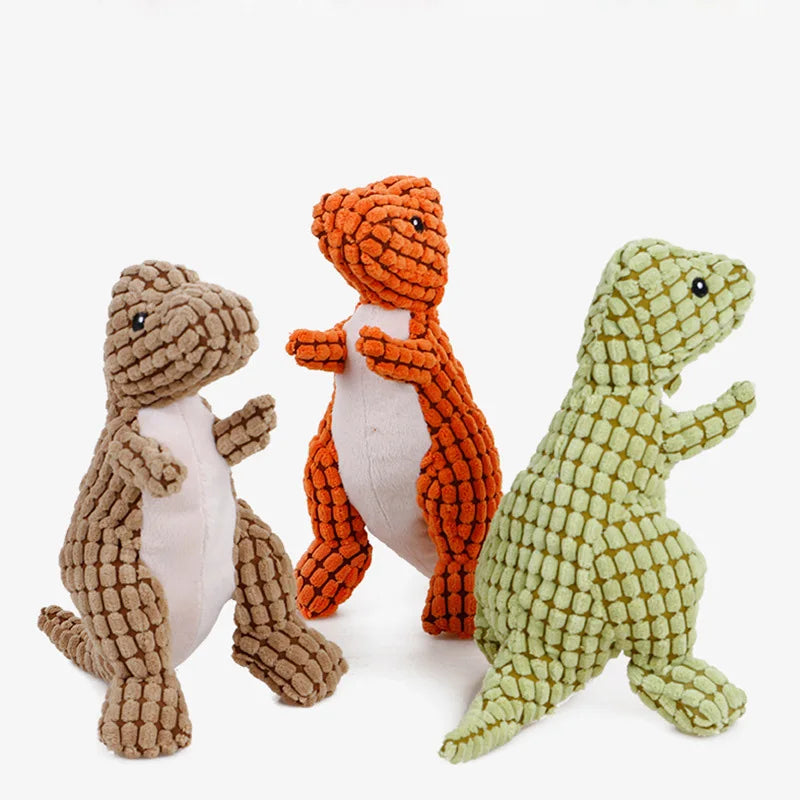 Cartoon Dinosaur Plush Squeaky Dog Toy