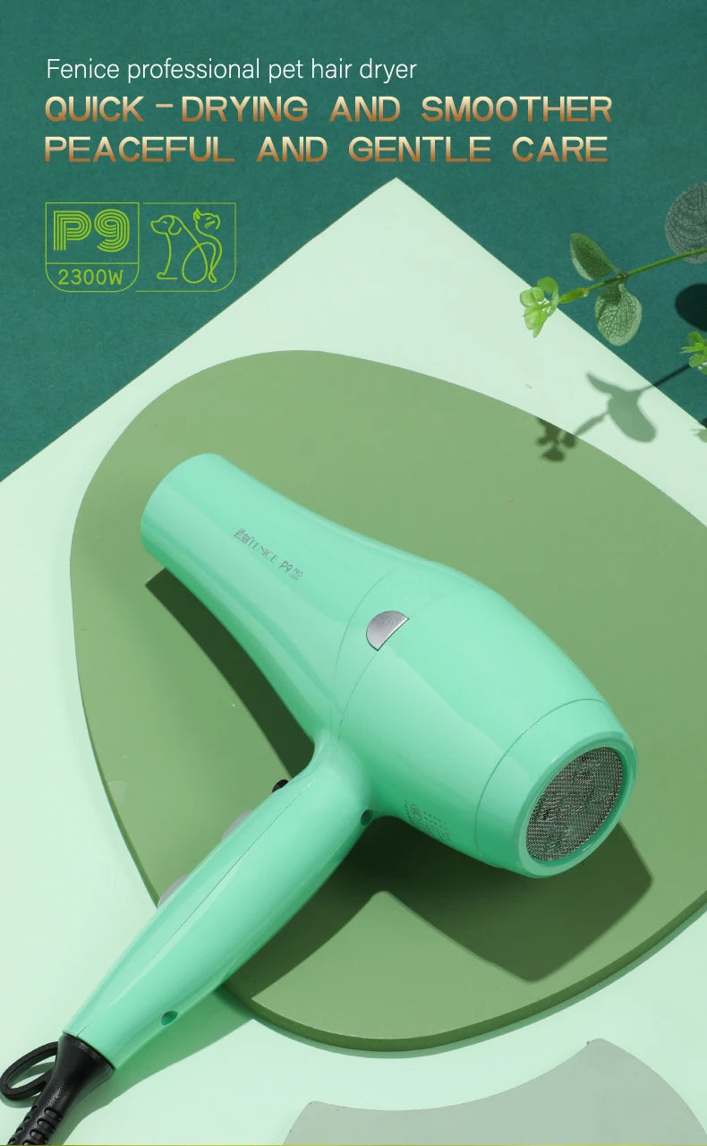Fenice High-Power Pet Hair Dryer – Silent Water Blower for Quick Drying Dogs and Cats
