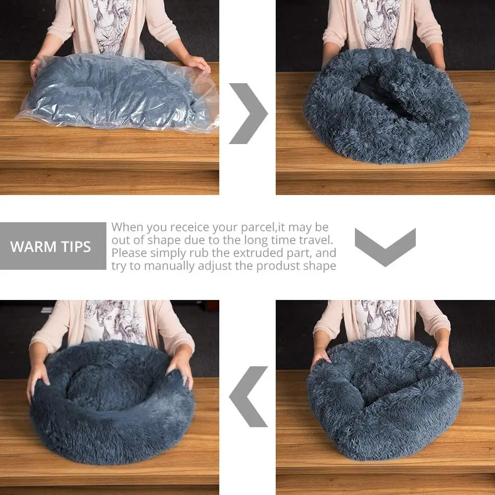 Round Plush Pet Bed (40-90cm)