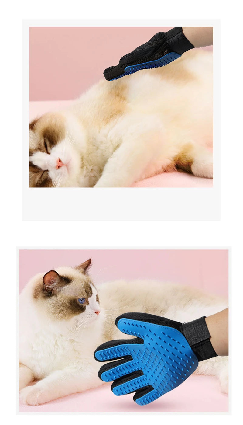 Pet Grooming Glove for Hair Deshedding and Bathing