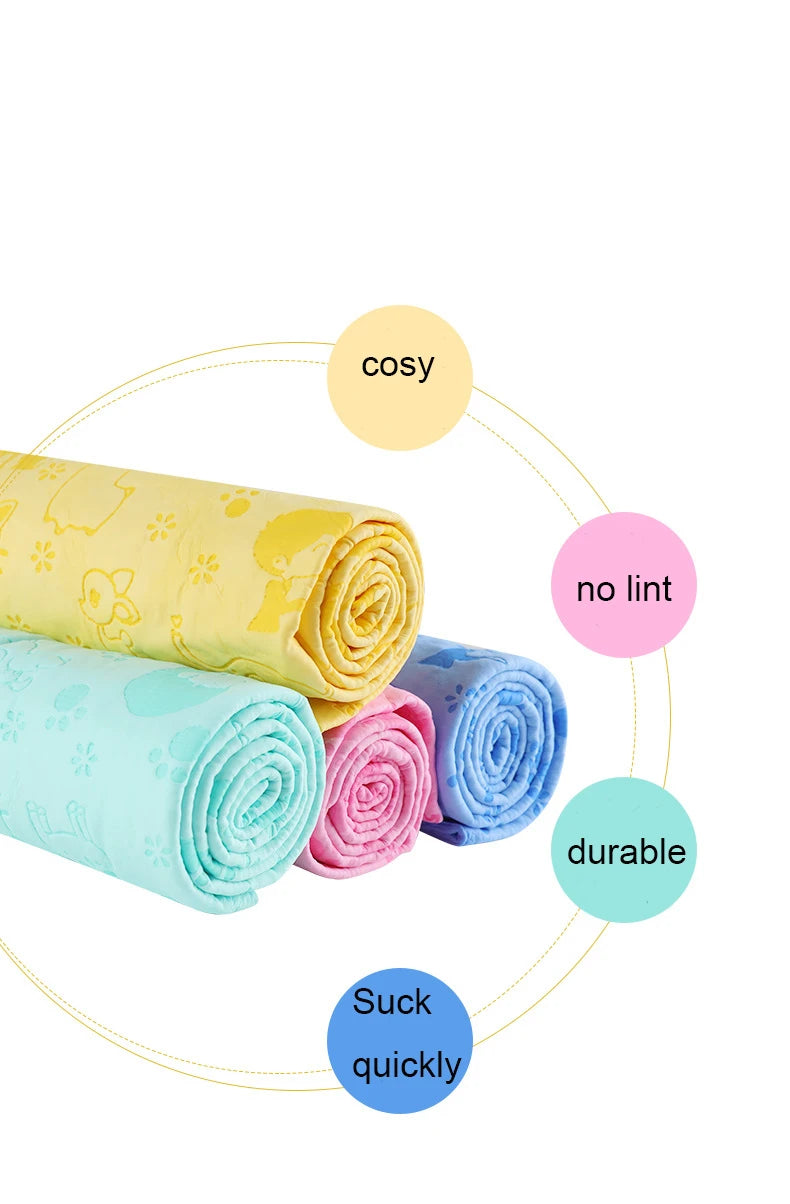 Synthetic Deerskin Pet Bath Towel – Strong Water Absorption, Soft & Lint-Free Quick-Dry Towel
