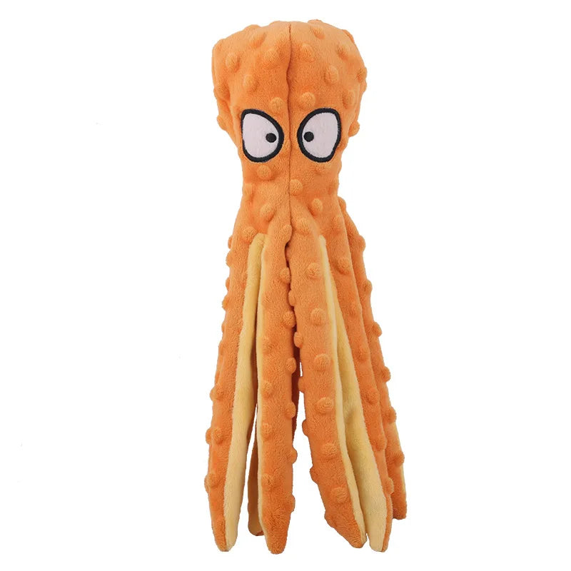 Plush Octopus Dog Toy with Squeaker