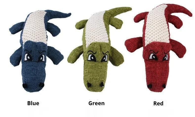 Corn Velvet Crocodile Plush Dog Toy with Squeaker