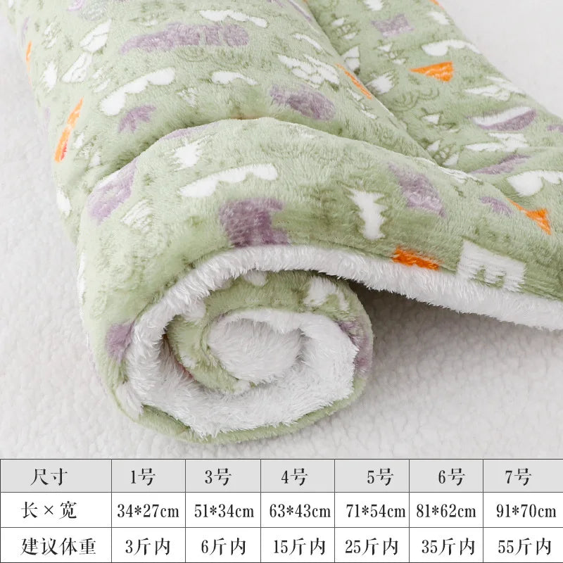 Soft Flannel Pet Fleece Pad – Thickened Blanket and Mattress for Cozy Sleep