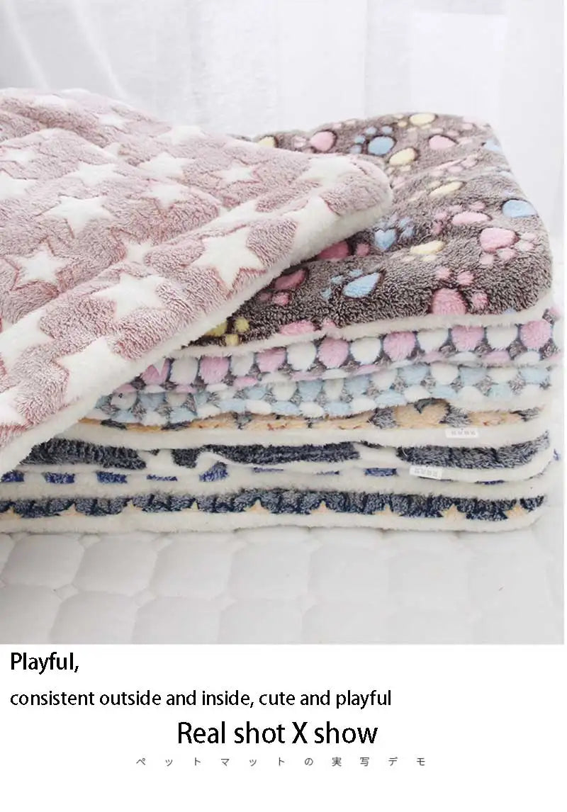 Soft Flannel Pet Fleece Pad – Thickened Blanket and Mattress for Cozy Sleep