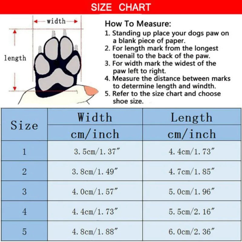 4PCS Winter Dog Shoes – Warm Fleece Waterproof Snow Boots for Small Dogs