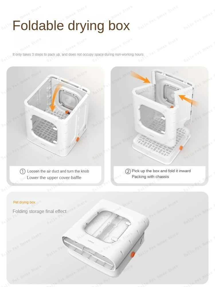 Detached Multifunctional Pet Drying Box – Large-Capacity Hair Dryer for Cats and Small Dogs