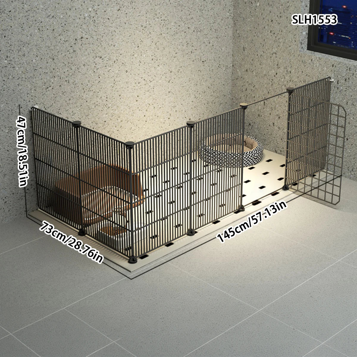 Indoor Self-Assembled Corner Dog Fence