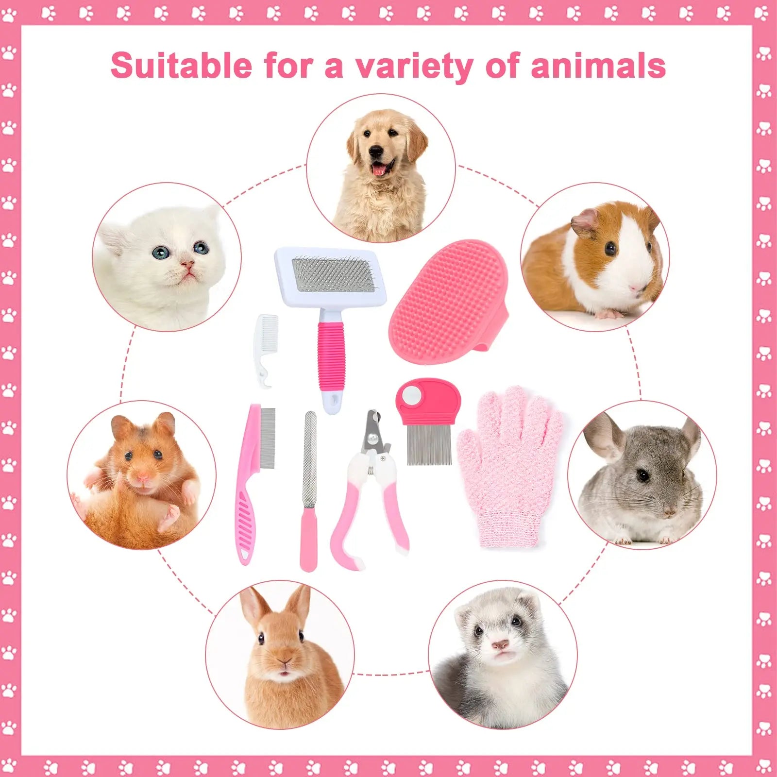 8-Piece Small Animal Pink Beauty Set