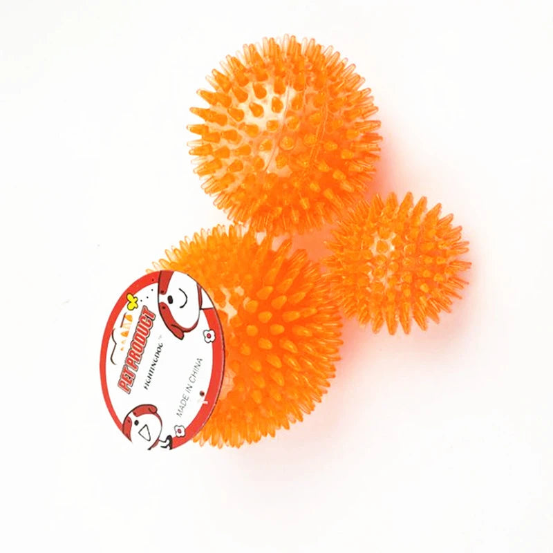 Squeaky Spiked TPR Chewing Ball for Pets