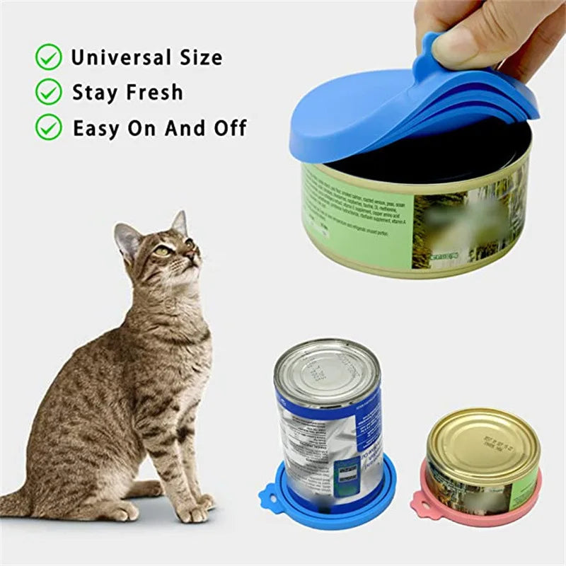 2-Piece Reusable Pet Food Can Cover & Spoon Set