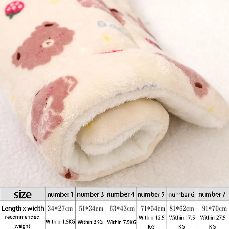 Soft Flannel Pet Fleece Pad – Thickened Blanket and Mattress for Cozy Sleep