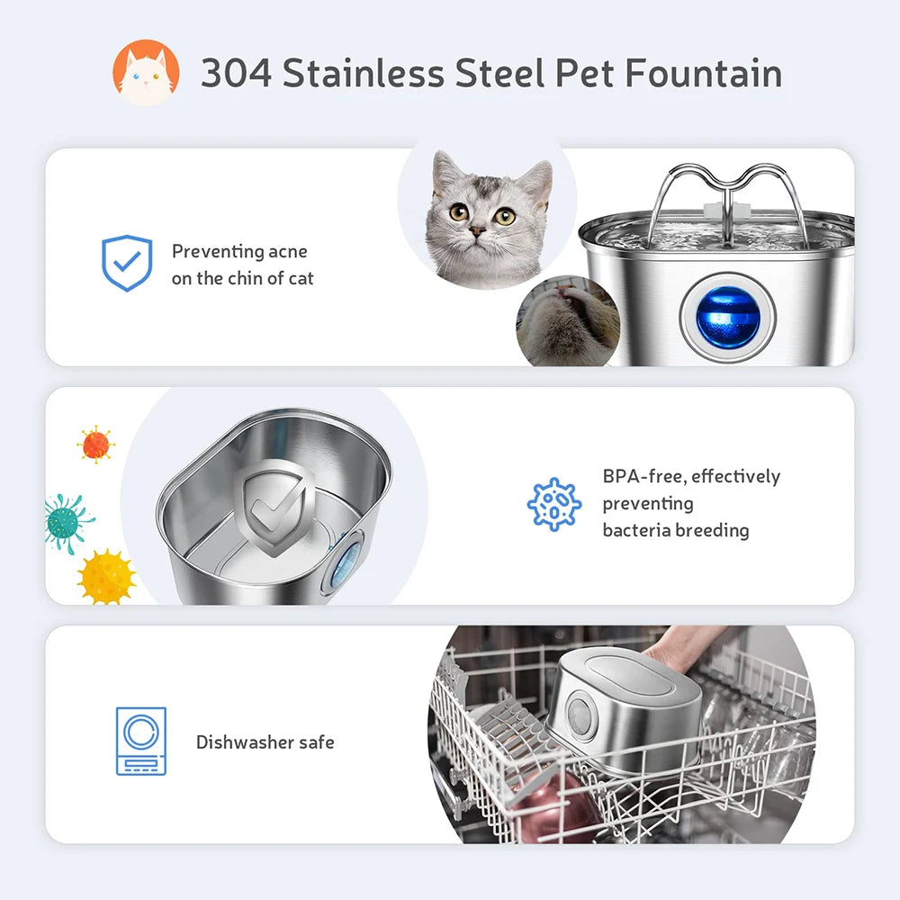 Stainless Steel Pet Water Fountain