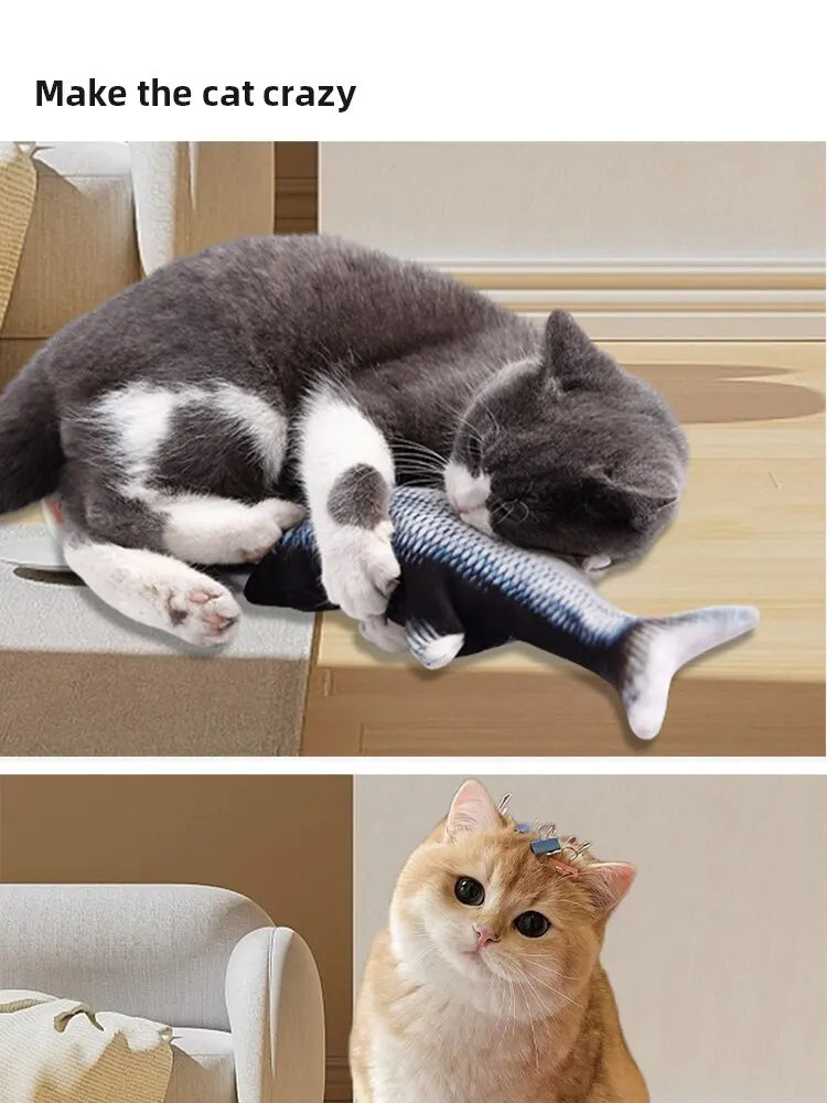 USB Rechargeable Electric Floppy Fish Toy for Cats & Dogs