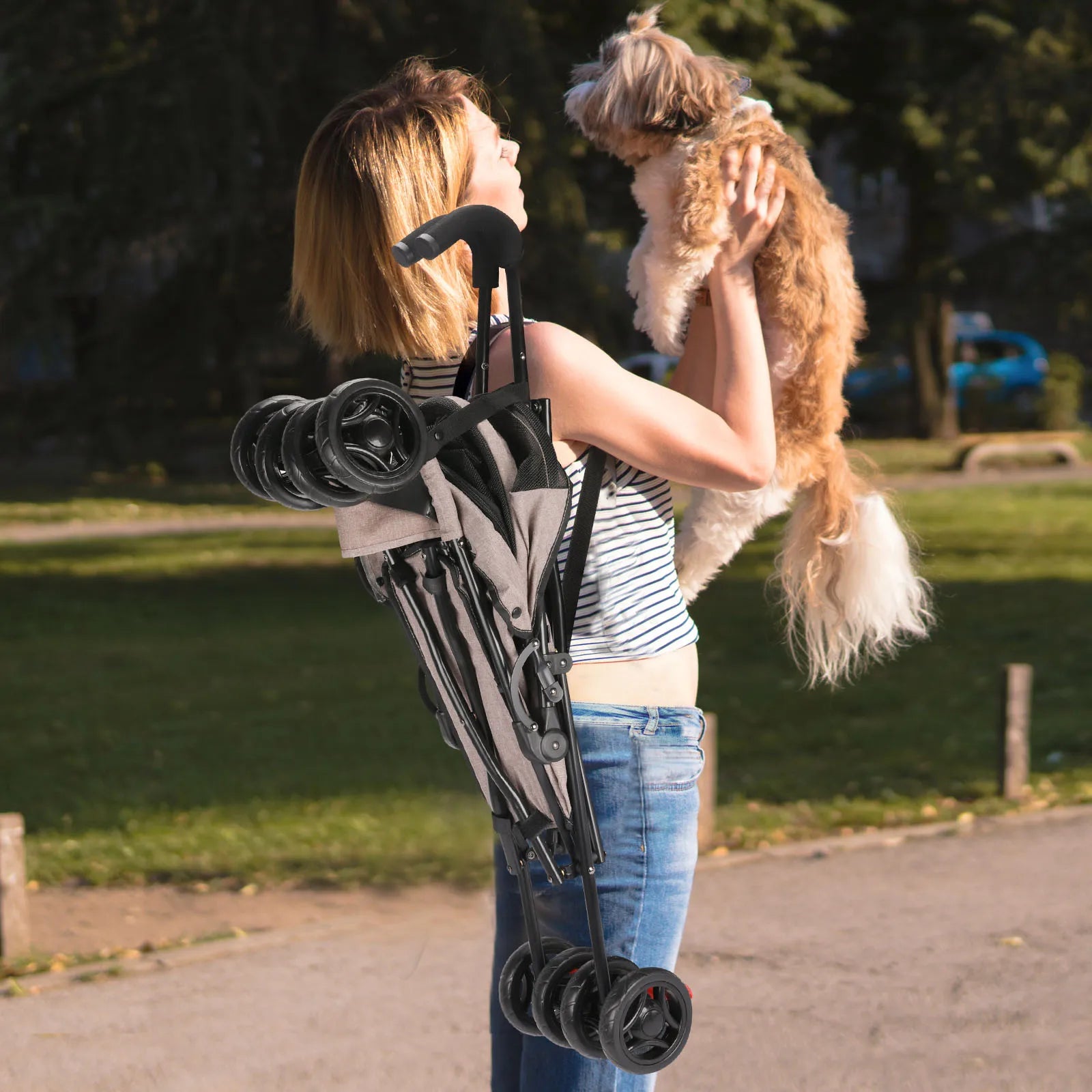 Lightweight Outdoor Puppy & Cat Stroller