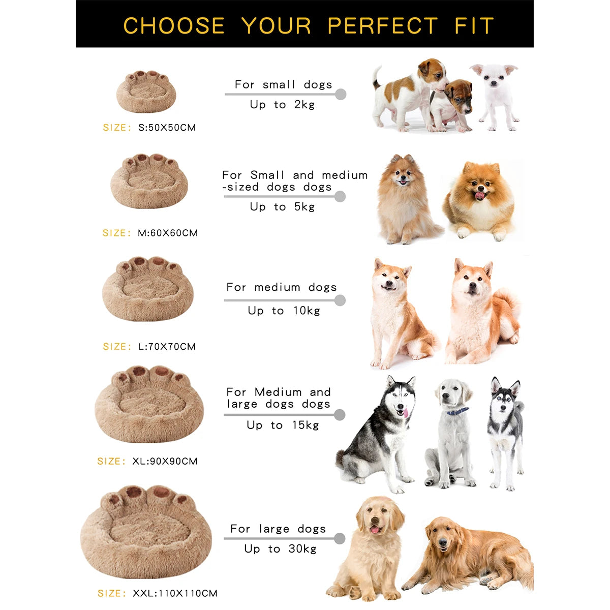 Fluffy Pet Bed for Dogs & Cats