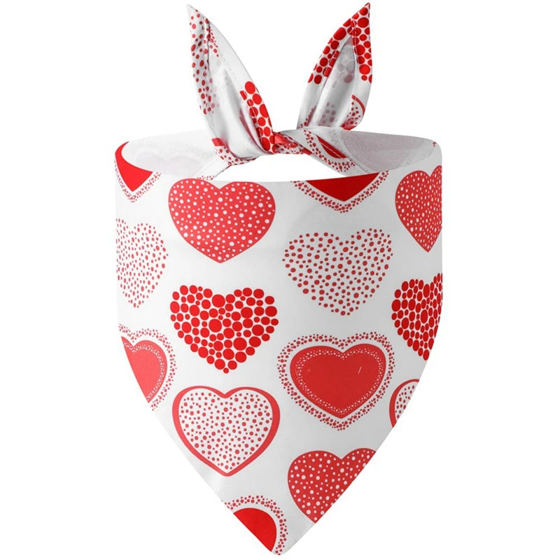 Washable Dog Bandanas – Festive Love Heart Scarves for Christmas and Valentine’s Day