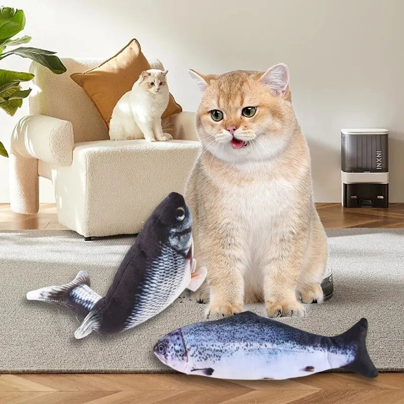 USB Rechargeable Electric Floppy Fish Toy for Cats & Dogs