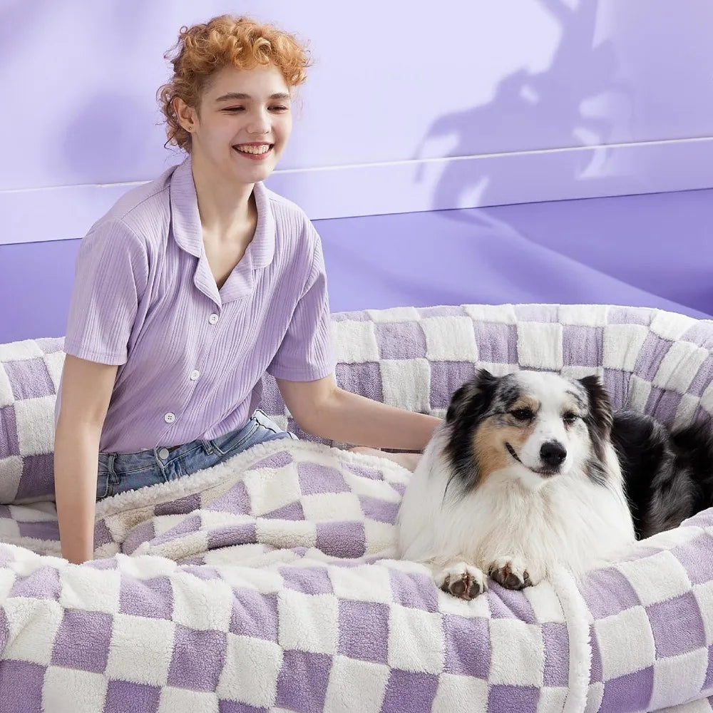 Calming Human Size Dog Bed with Egg Foam