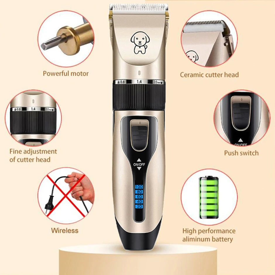Professional All-Metal Rechargeable Dog Hair Clipper
